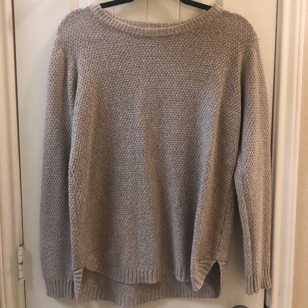 Beige Pink Clover Sweater